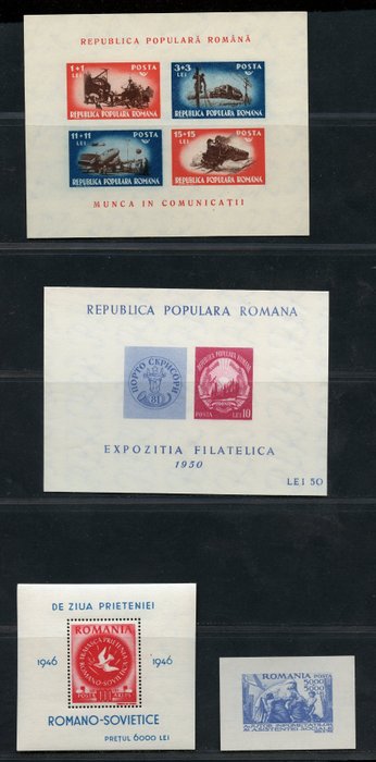 Rumänien 1946/1965 - Several perforated and imperforate souvenir sheets of the period