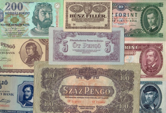 Hongrie - 16 banknotes - Various dates