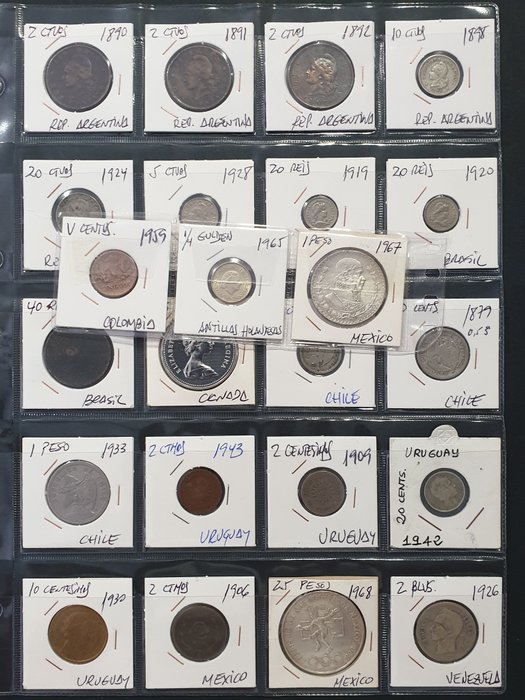 North & South America. Lot various coins 1879/1979 (23 different) with some silver.