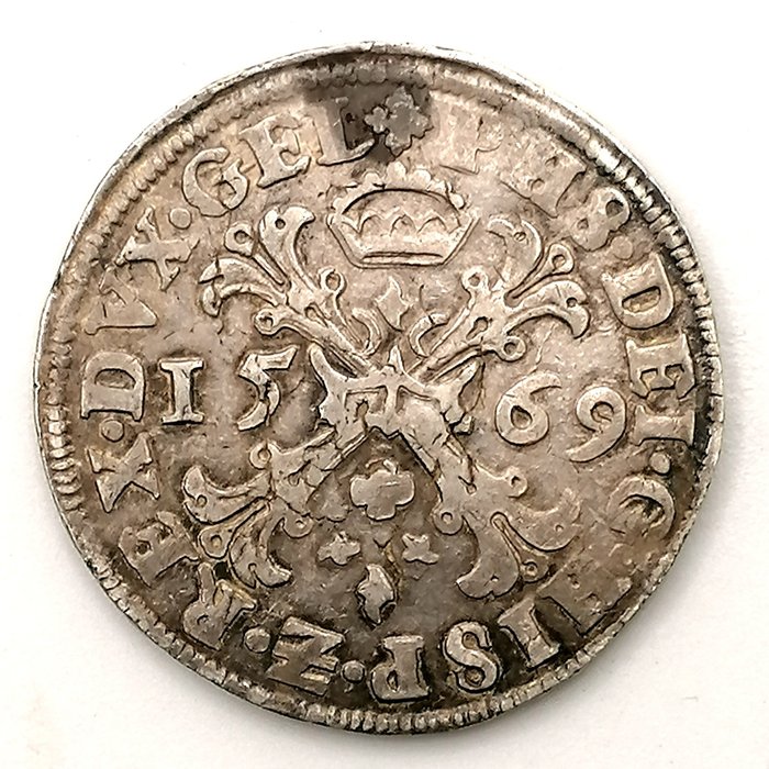 Burgundian Netherlands, Gelderland. Felipe II (1556-1598). Kruisdaalder 1569