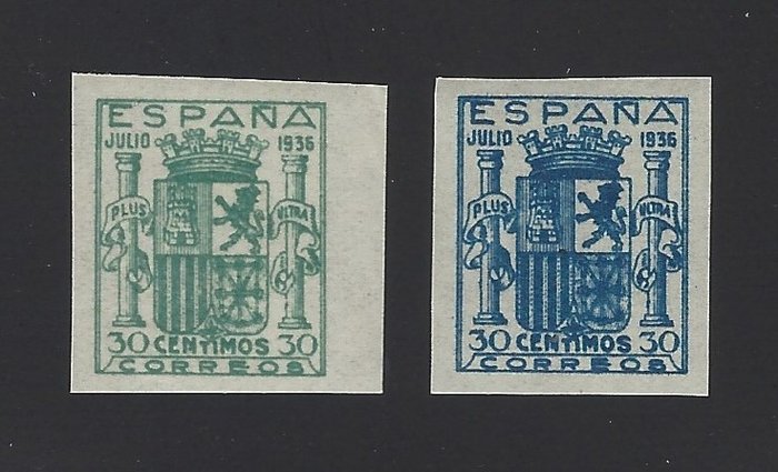 Spanien 1936 - Unissued, Granada issue. No Reserve Price. - Edifil nº NE 56/NE57