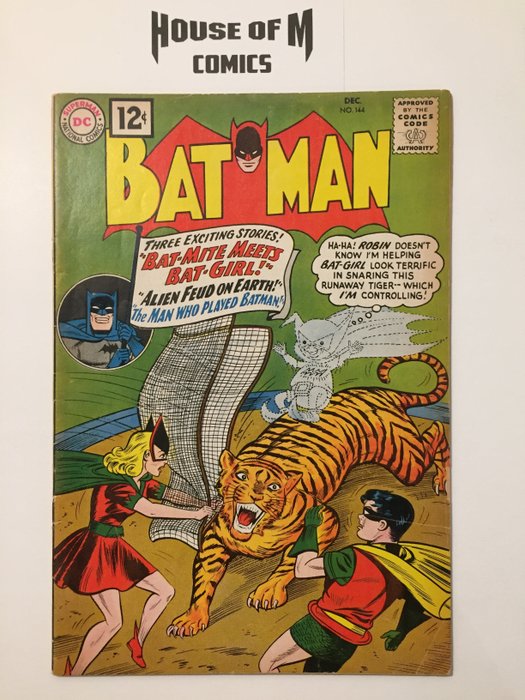Batman # 144 Bat-Mite Meets Bat-girl. Joker appearance - 1st 12 Cent Cover Price. Mid Grade - Stapled - First edition - (1961)
