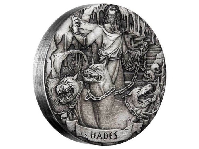 Cook Islands. 2 Dollars 2017 - God of Olympus - Hades - High Relief - 2 oz with COA ad BOX