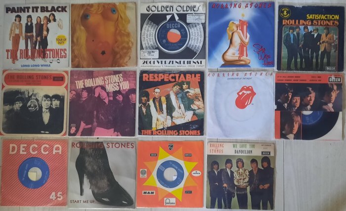 The Rolling Stones - 14 Stones hits on vinyl singles! - Diverse Titel - 7″-Single - Verschiedene Pressungen - 1964/1983