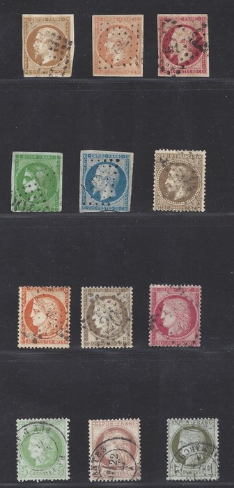 France 1849/1874 - Various better stamps