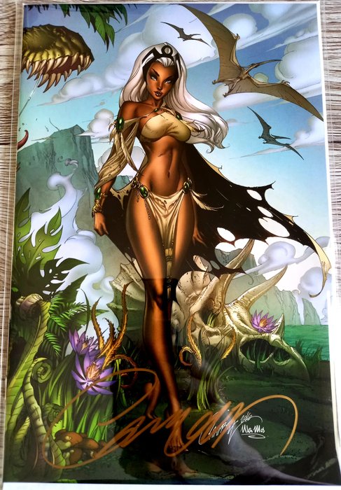 Uncanny X-Men #12 ( Virgin Cover ) Connecting Variant !! "Storm" - Signed by J.Scott Campbell !! Limited 2500 Copies !! - EO (2019)