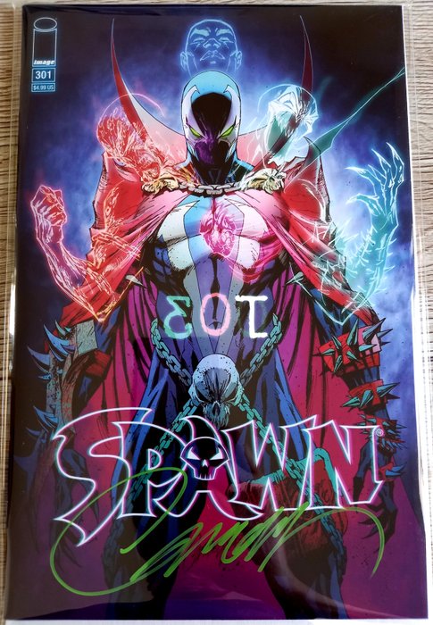 Spawn #301  Key Issue :  "1st Full App Ninja Spawn" !!  SOLD OUT !! - Signed by J.Scott Campbell !!!  SPAWN MOVIE SOON ... - EO
