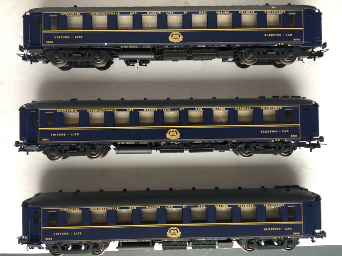 L.S.Models H0 - 49 1221/2/3 - Passenger carriage set - Three sleeping cars - C.I.W.L.
