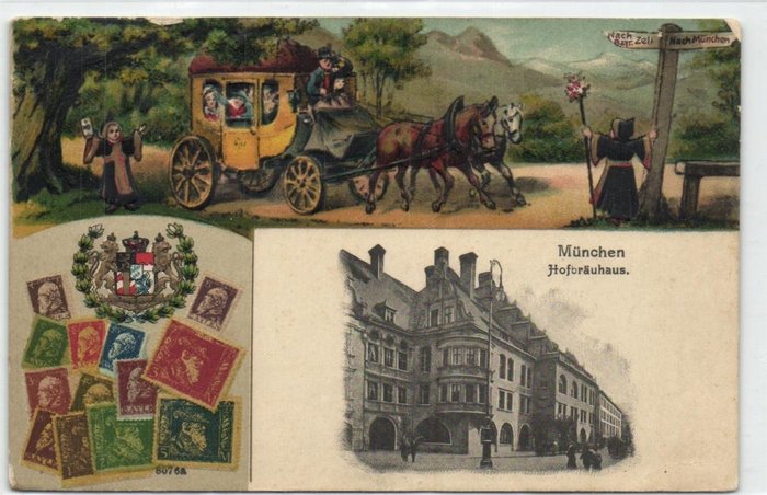 Allemagne - Lithographies et décoration de bordure - Divers lieux - Cartes postales (Collection de 42) - 1900-1920