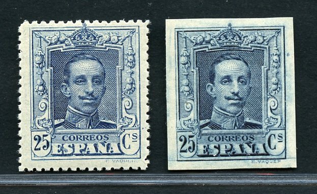 Spanien 1922 - Effigy of Alfonso XIII – not issued - Edifil NN. NE 23/24s