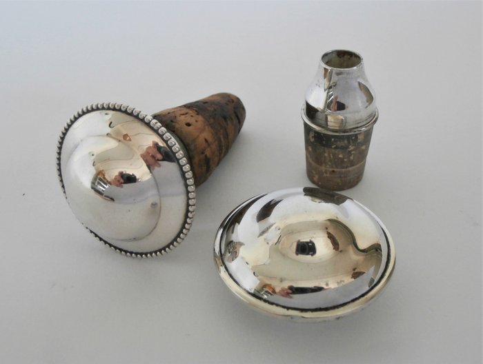 Zilveren flessenstop & schenkdop (2) - .835 zilver - Nederland - Midden 20e eeuw