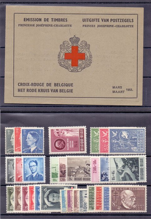 Belgien 1953 - Complete year 1953 including booklet (French first) - OBP/COB 908 t/m 937 + 914A