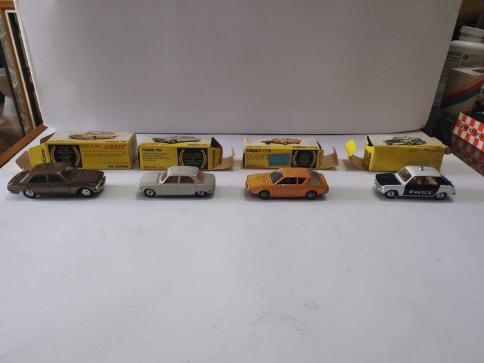 Dinky Toys - 1:43 - Simca 1100 Police, Peugeot 504, Peugeot 204, Renault 17