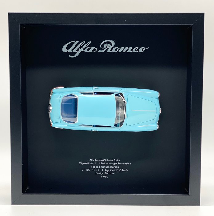Image 2 of Decorative object - Framed 3D object Alfa Romeo Giulietta Sprint 1954 - Alfa Romeo
