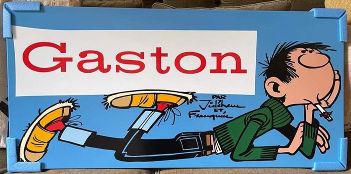 Gaston - Plaque émaillée "Grand Vingtième" - Numéro HC 08/08 - Couverture de l'album Gaston tome 0 - (2018)