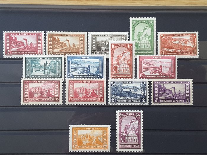 Monaco 1933/1937 - Landscapes of the Principality, the first 15 values - Yvert 119 à 132