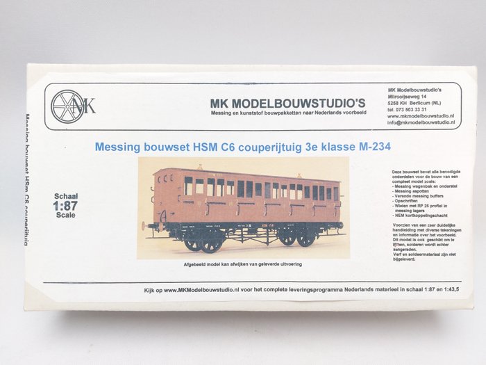 MK Modelbouw H0 - M-234 - Personenwagen - Messingbausatz eines C6 Holzwagens, 3. Klasse M-234 - HSM