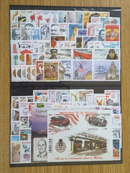 Monaco 2008/2009 - 2 années complètes de timbres courants sans les timbres non émis - Yvert 2604 à 2717