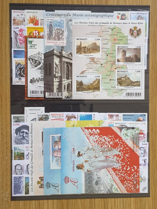 Monaco 2010/2011 - 2 années quasi complètes de timbres courants et timbre préoblitéré - Yvert 2719 à 2808 sauf 2805A, et sans les timbres non émis, et préoblitéré 115