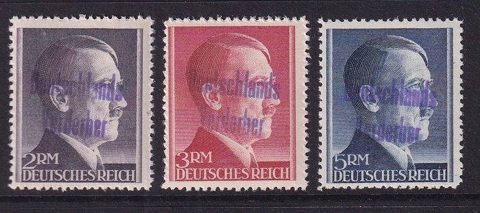Duitsland - lokale postgebieden 1945 - Meißen. - Michel: 22A, 23A,24A
