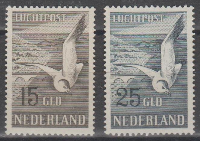 Netherlands 1951 - Airmail Seagulls - NVPH LP12/LP13