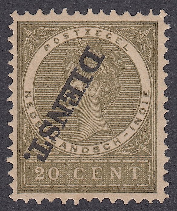 Dutch East Indies 1911 - Official stamp with inverted overprint - NVPH D21f