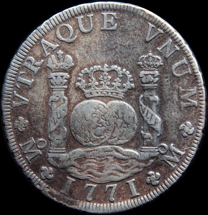 Mexiko, Spanien. Carlos III (1759-1788). 8 Reales Columnario de Carlos III , Mexico 1771, Ensayadores FM