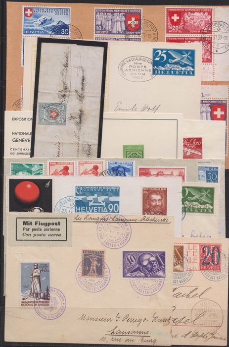 Zwitserland 1851/1945 - Batch of better entire postal items