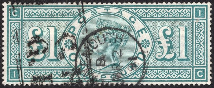 Great Britain - 1883-91 £1 Green Sg 212 Fine Used - Sg 212