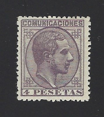 Spain 1878 - Alfonso XII, 4 pesetas value - Edifil 198
