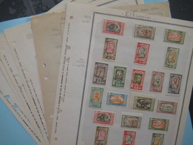 Éthiopie - collection avancée de timbres, dont non, Pas de réserve