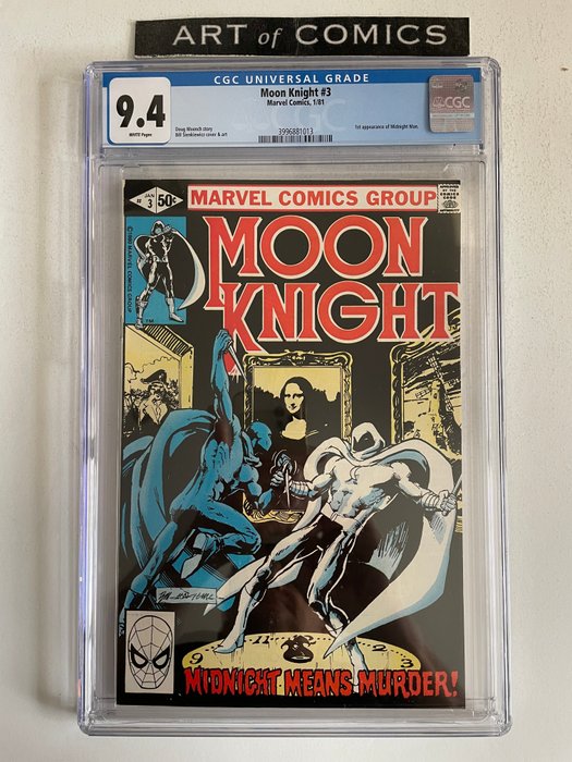 Moon Knight #3 - 1st Appearance Of Midnight Man - CGC Graded  9.4 - Very High Grade!! - White Pages!! - Softcover - Erstausgabe - (1981)