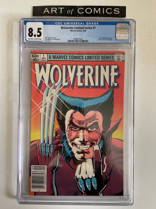 Wolverine #1 - Frank Miller's Famous 1st Limited Series - 1st Solo Wolverine Comic - Yukio Cameo On Last Page - CGC Graded 8.5 - Very High Grade!! - Rare Newsstand Edition! - Broché - EO - (1982)