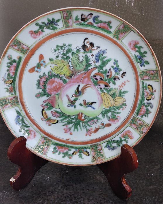 Piatto (1) - Canton - Porcellana - Famille rose plate - Cina - Fine XIX secolo