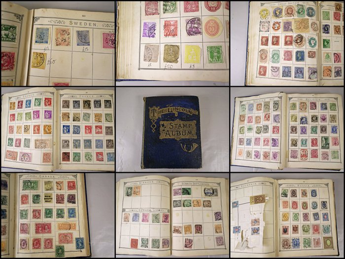 Monde 1845/1925 - Early World Lincoln Album. 1840s-1920s. Inc France, German States, Switzerland, CW, GB. No Reserve