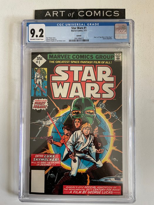 Star Wars #1 - Part 1 Of "Star Wars: A New Hope" Movie Adaption - CGC Graded 9.2 - Very High Grade!! - White Pages!! - Softcover - Neuauflage - (1977)
