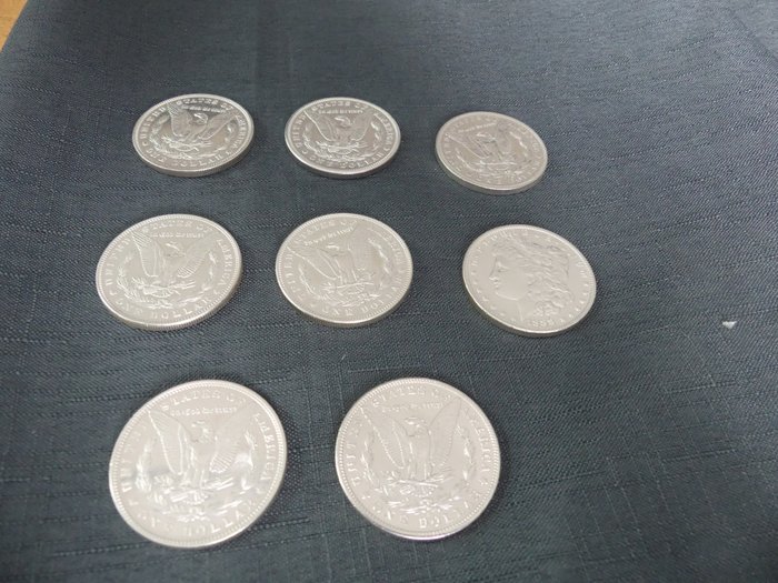 USA. Morgan Dollar 1880/1891-S (8 different)