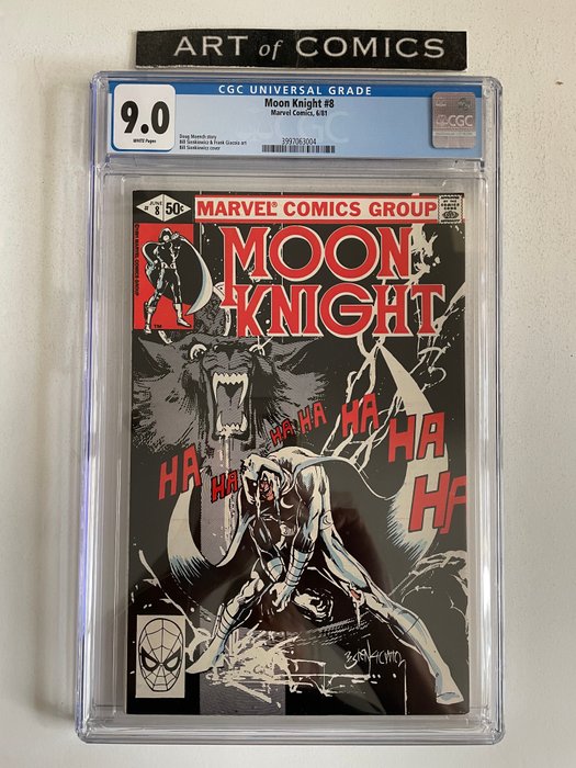 Moon Knight #8 - CGC Graded  9.0 - Very Grade!! - White Pages!! - Softcover - Eerste druk - (1981)