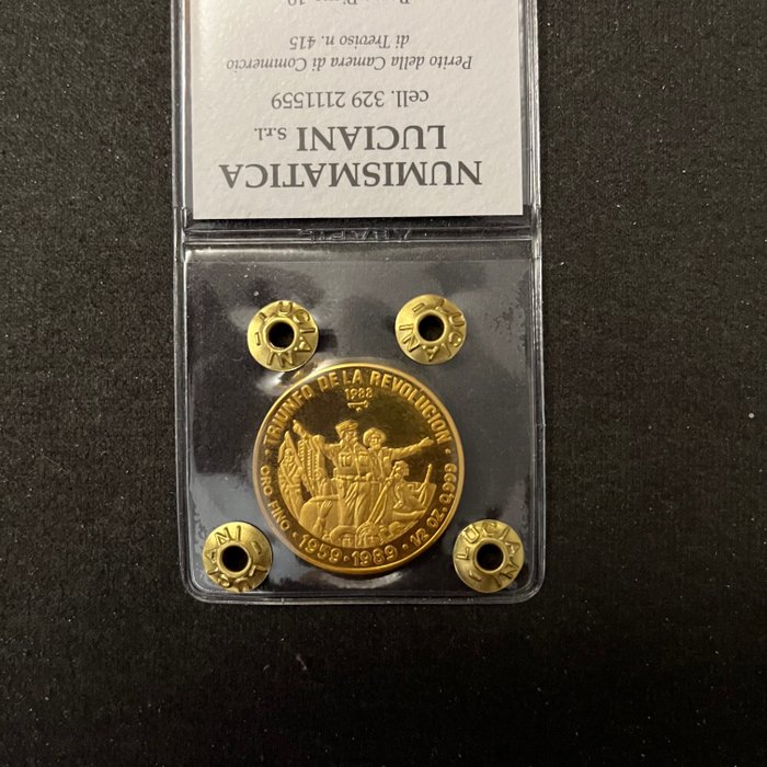 Kuba. 50 Pesos 1988 Proof 'Triumph of the Revolution' 15,555 gram 999/1000 gold (Rare)