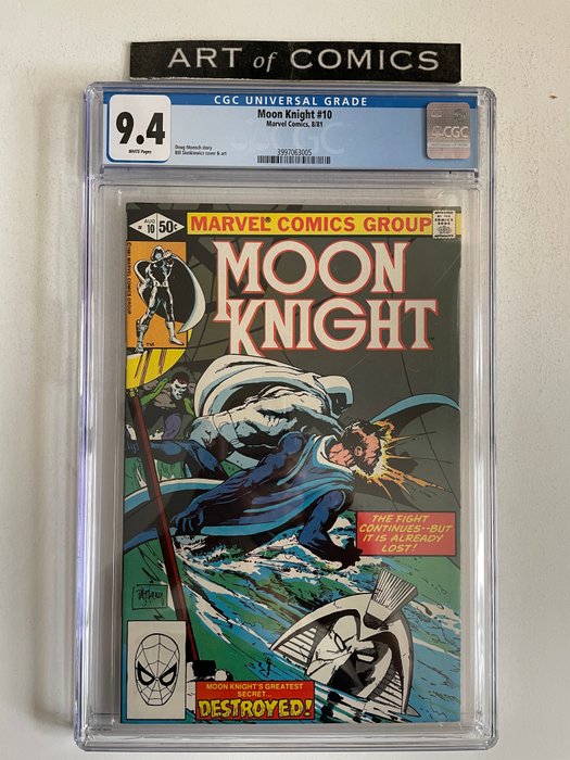 Moon Knight #10 - CGC Graded  9.4 - Very Grade!! - White Pages!! - Softcover - Eerste druk - (1981)
