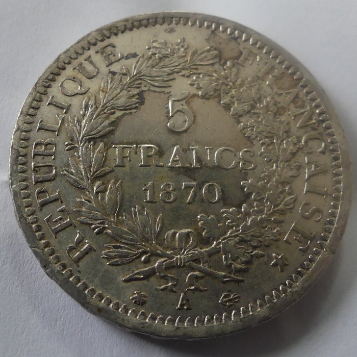 Frankreich. Third Republic (1870-1940). 5 Francs 1870-A Hercule