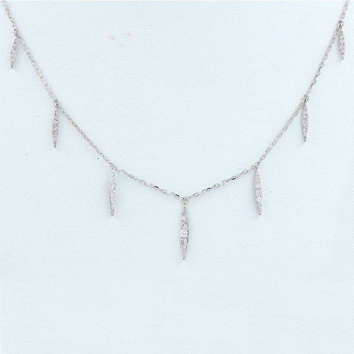 Image 2 of 14 kt. White gold - Necklace with pendant - 0.30 ct Diamond