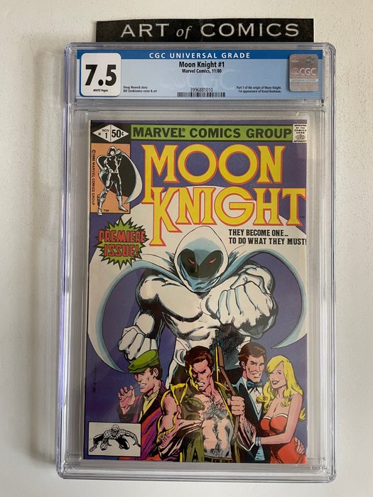 Moon Knight #1 - Part 1 Of Origin Of Moon Knight - 1st app. Of Raoul Bushman - CGC Graded  7.5 - High Grade!! - White Pages!! - Very Hot Key Book! - Softcover - Erstausgabe - (1980)