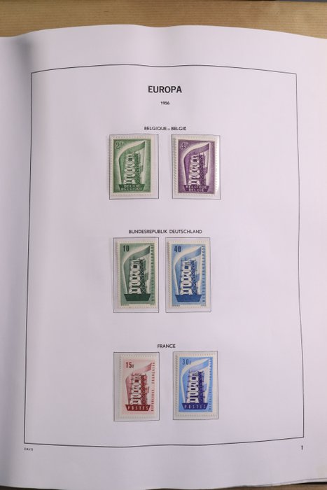 Verenigd Europa - Cept 1956/1969 - Complete collectie op losse Davo voordrukbladen