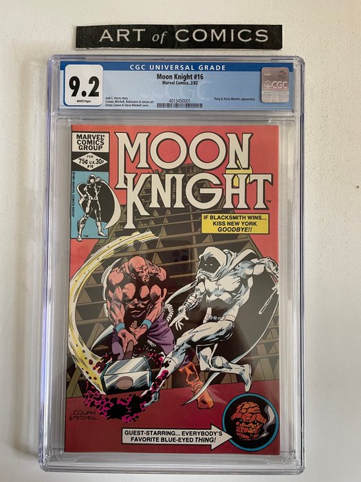 Moon Knight #16 - Thing & Alicia Masters Appearance - CGC Graded  9.2 - Very Grade!! - White Pages!! - Softcover - Erstausgabe - (1982)