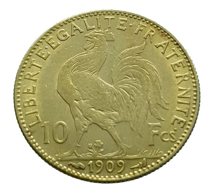 France. Third Republic (1870-1940). 10 Francs 1909 Marianne