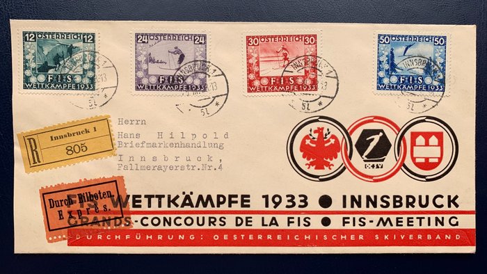 Österreich 1933 - and on special cover - michel 551-554