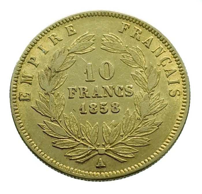 Frankreich. Napoléon III. (1852-1870). 10 Francs 1858-A, Paris