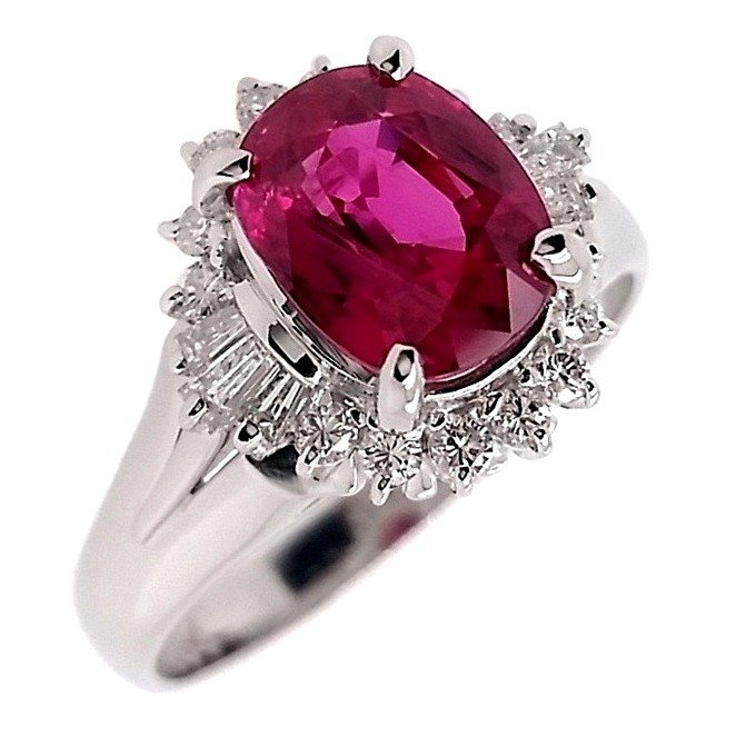 2.13ct Not-Heated Mozambique Ruby and 0.34ct Natural - Catawiki