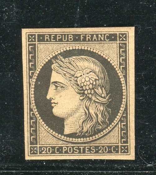 France 1862 - Superbe & Rare n° 3f - 20 Centimes Noir